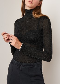Acne Studios Elin semi-transparante top met col en lurex
