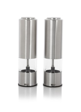 AdHoc Elektrische peper- en zout molen 19 cm set van 2