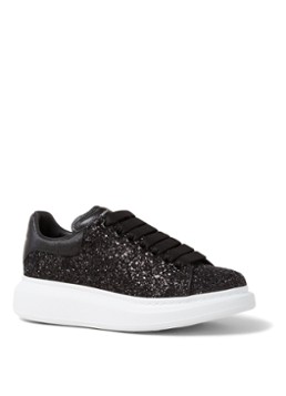 Alexander McQueen Oversized sneaker van kalfsleer met glitter