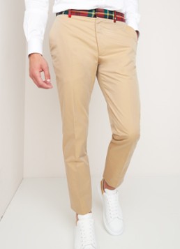 Alexander McQueen Slim fit chino met tartan tailleband