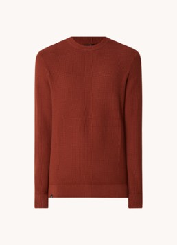 America Today Kain sweater van katoen met ronde hals • Roodbruin • de ...