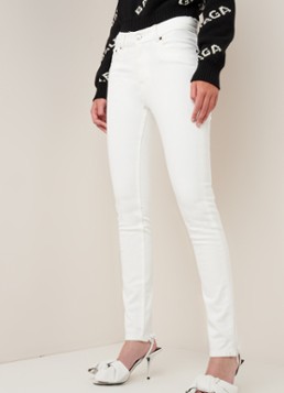 Balenciaga Balenciaga Mid waist skinny fit jeans met gerafelde zoom
