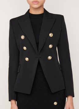 Balmain Double breasted blazer van wol met klepzakken