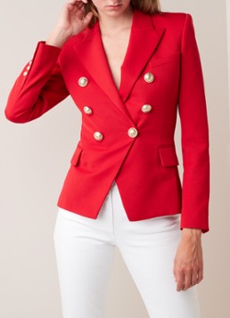 Balmain Double breasted blazer van wol met klepzakken