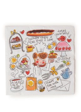 Blond Amsterdam High Tea servetten 16,5 x 16,5 cm