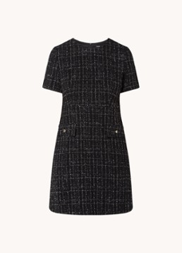 black shift dress midi High Neck Shift Dress