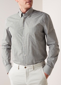 Browns & Brooklane Comfort fit button down-overhemd met ruitdessin