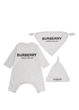 BURBERRY Maemae babypak met romper en muts in giftset