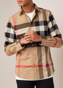 BURBERRY Somerton regular fit overhemd met ruitdessin