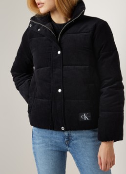 Calvin Klein Puffer jack van corduroy met opstaande kraag