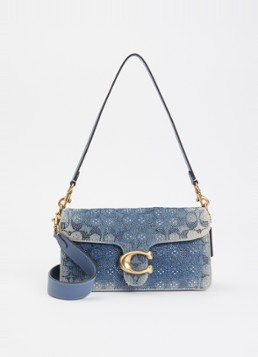 Coach Coach Soft Tabby 26 schoudertas van denim met strass - Blauw - 1 maat