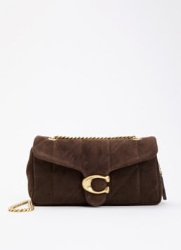 Coach Tabby 26 schoudertas van quilted suède met verstelbare schouderriem