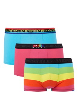 Diesel Damien boxershorts met details in regenboogdessin in 3-pack