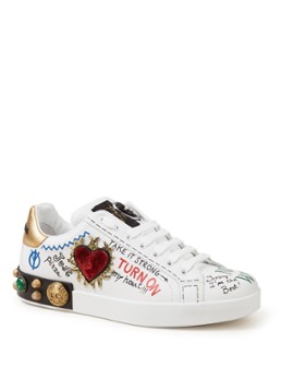 Dolce & Gabbana Portofino sneaker van kalfsleer