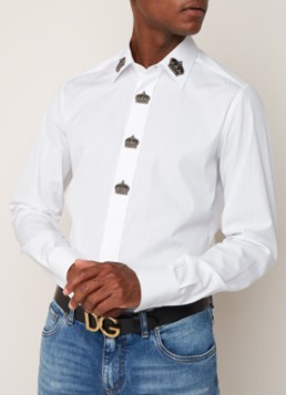 Dolce & Gabbana Slim fit overhemd met kroon-applicaties