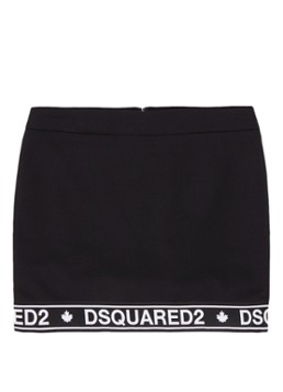 Dsquared2 Minirok in wolblend met logoband