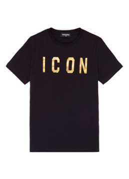 Dsquared2 T-shirt met metallic logoprint
