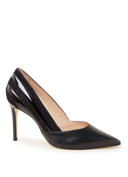 Dune London Barrelle pump van leer met suède details