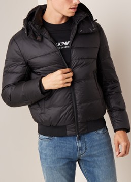 Emporio Armani Gewatteerd jack met afneembare capuchon