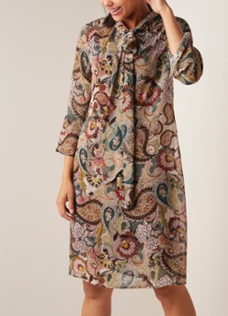 Expresso Joelle tuniekjurk van chiffon met paisley dessin