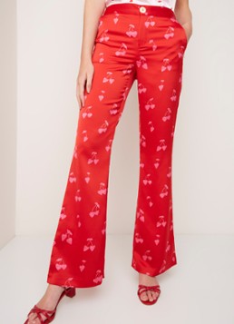 Fabienne Chapot Fabienne Chapot Anna mid waist flared fit pantalon met dessin