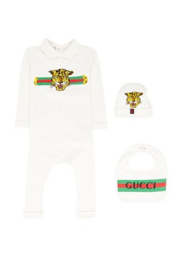 Gucci Babypak met muts en slab in giftbox 3-delig