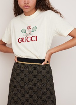 Gucci Tennis T-shirt met logoborduring