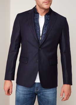 HUGO BOSS Hadik2 slim fit colbert van wol met uitritsbare voering