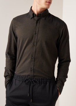 HUGO BOSS Lod regular fit button down-overhemd van flanel