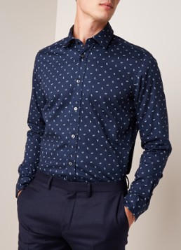 HUGO BOSS Lukas regular fit overhemd met dessin