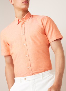 HUGO BOSS Roddy slim fit overhemd in linnenblend