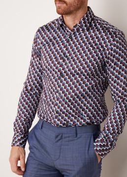 HUGO BOSS Ronni_F slim fit overhemd met grafisch dessin