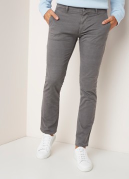 HUGO BOSS Schino slim fit chino met gemêleerd dessin