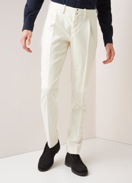 Incotex Slim fit pantalon van flanel met persplooi