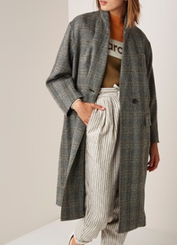 Isabel Marant Étoile Henlo oversized mantel met visgraatdessin
