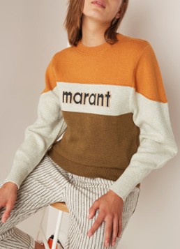 Isabel Marant Étoile Kedy pullover met ingebreid logoprint en colour blocking