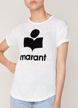 Isabel Marant Étoile Koldi loose fit T-shirt met logo flockprint