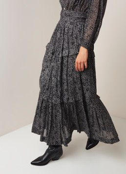 Isabel Marant Étoile Lineka maxirok met ruches en bloemendessin