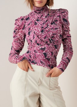 Isabel Marant Jalford top met draperie en dessin