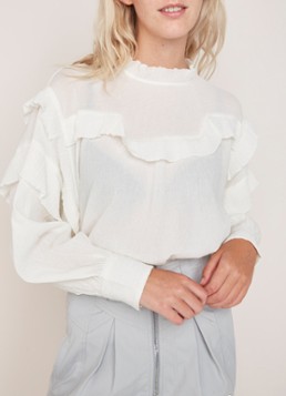 Isabel Marant Moyra tuniek in zijdeblend met ruches
