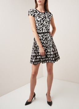 Karen Millen Fijngebreide mini-jurk met dessin
