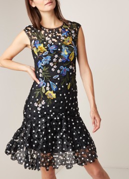 Karen Millen Midi-jurk van gebloemd kant