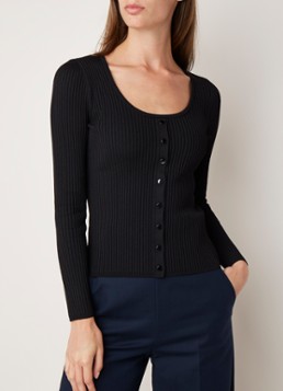 Karen Millen Ribgebreide top met knopendetail