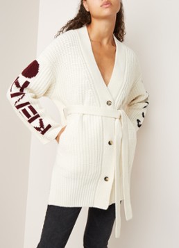 KENZO Grofgebreid vest in wolblend met ceintuur