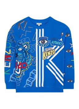 KENZO KIDS Goddard sweater met logoborduring en dessin