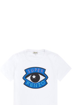 KENZO KIDS T-shirt met merkembleem en glitter detail