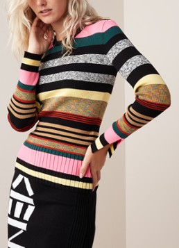 KENZO Ribgebreide top met colour blocking