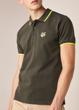 KENZO Tiger Crest regular fit polo van piqué katoen met getipte boorden