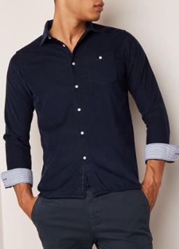 Knowledge Cotton Apparel Slim fit overhemd van corduroy