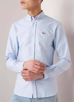 Maison Kitsuné Oxford regular fit overhemd met merkapplicatie